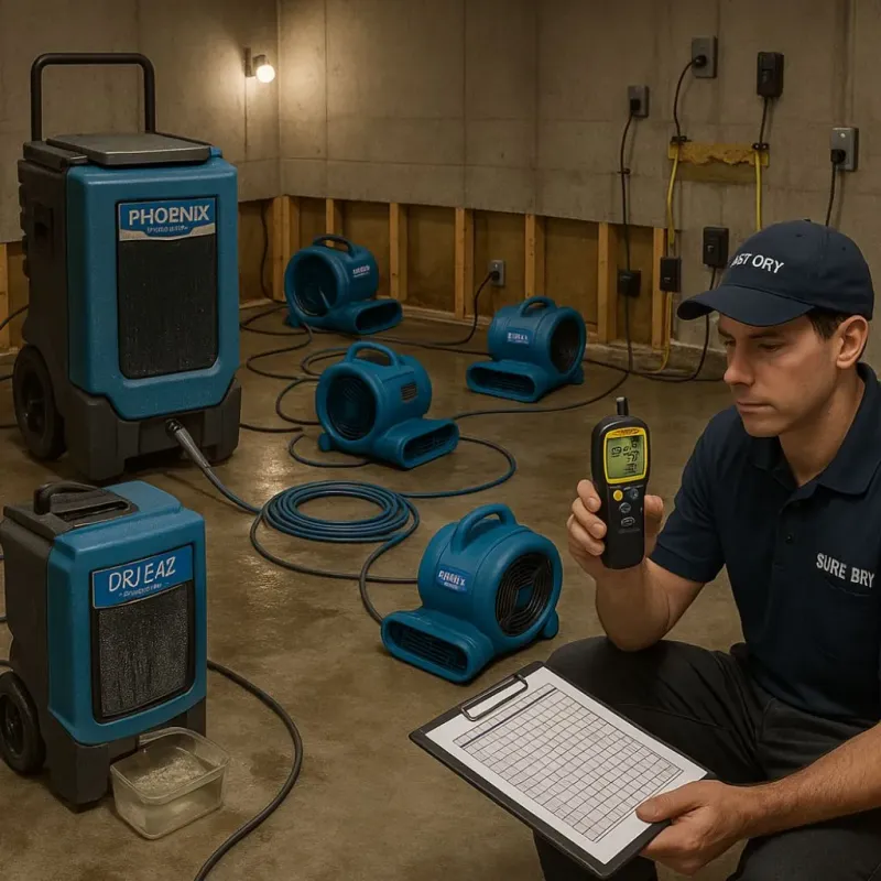 Structural Drying and Dehumidification process in Blue Mound, TX